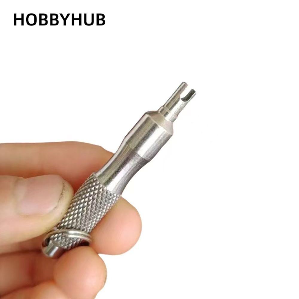 Cờ lê van lốp HOBBYHUB, Tua vít sửa chữa lốp chống gỉ đa năng, bền bỉ với vòng chìa khóa Công cụ loại bỏ lõi van lốp bằng thép không gỉ cho ô tô, xe máy