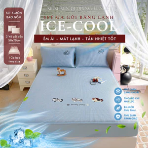 Set băng lạnh Ice Coll kèm họa tiết thêu ngựa pony siêu đáng yêu, độ tản nhiệt cao êm ái Memminbedding
