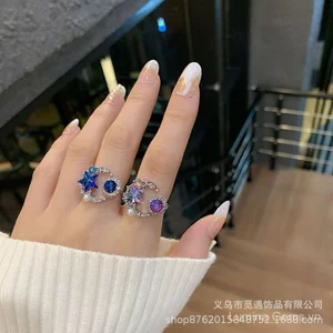 Ánh Sáng Nhật Bản Sang Trọng Ngôi Sao Mở Nhẫn Nữ Niche Cao Cấp ins Sinh Viên Hợp Thời Trang Thoáng Mát Nóng Cô Gái Phong Cách Thoáng Mát Nhẫn Ngón Tay