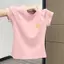 Mùa hè 2026 Hợp thời trang sang trọng Cotton nguyên chất ngắn tay cho nữ Cảm giác cổ tròn đơn giản Áo thun mỏng thông thường dành cho nữ Bao da thịt phong cách ngắn