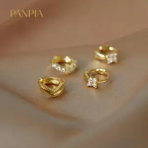 PNPIA- Nhỏ Sáng Bóng Zircon Hình Học Hoa Vòng Bông Tai Dành Cho Nữ Bé Gái Thời Trang Dự Tiệc Quyến Rũ Sang Trọng Trang Sức