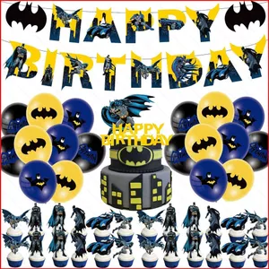 ST2 The Batman Phần II chủ đề tiệc biểu ngữ bóng bay trang trí hình giọt nước Bánh để bàn Đạo cụ sắp xếp Cung cấp TS2