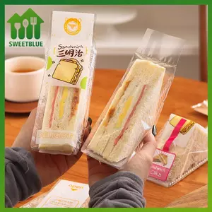 SWEET 100 Chiếc Sandwich Nhựa Paaging Trong Suốt Tam Giác Túi Cho Bánh Mì Mông Túi Sinh Nhật Trang Trí Tiệc Điều Trị n