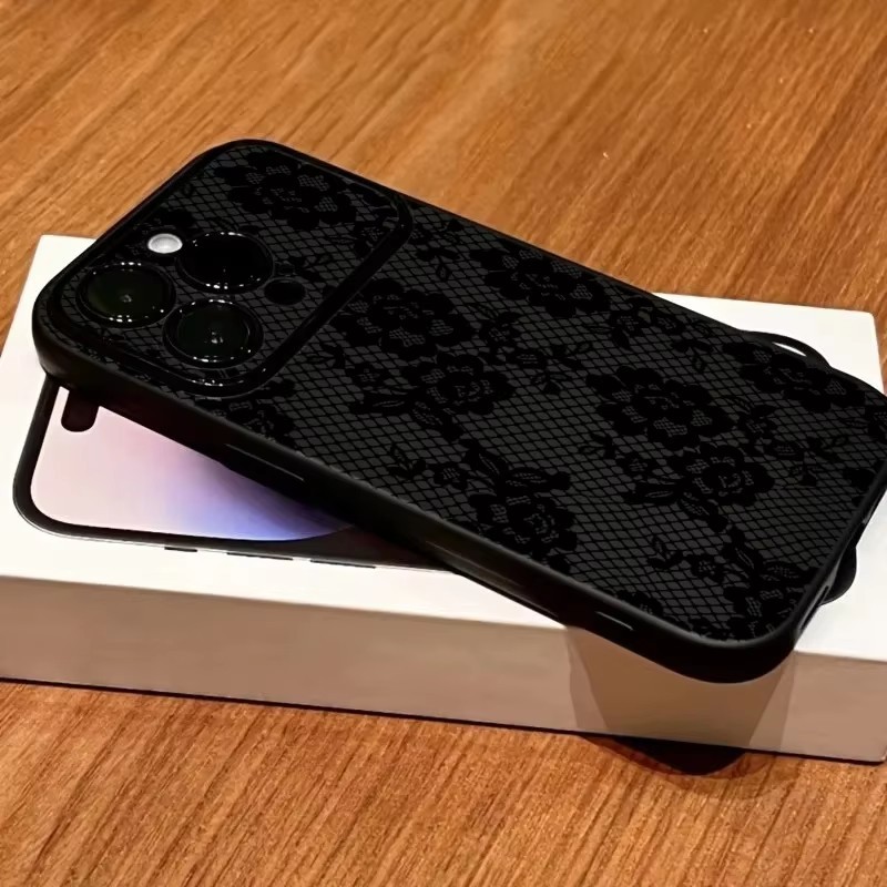Chi Tiết Ren Hoa Ốp Lưng Điện Thoại iPhone 17 16 15 14 13 12 11 Pro Max XS X XR 16 15Plus Vỏ Silicon Mềm Chống Sốc