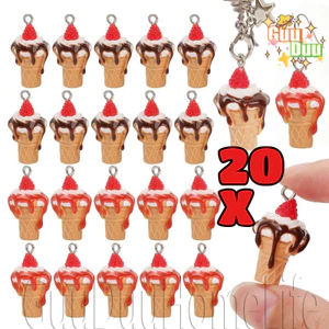 10-20 Cái Bùa Kem Mô Phỏng - Trang Sức, Làm Móc Khóa - Đồ Thủ Công DIY - Mặt Dây Chuyền Thực Phẩm Mini Nhựa 3D - Túi Treo Đồ Trang Trí / Giao Hàng Miễn Phí