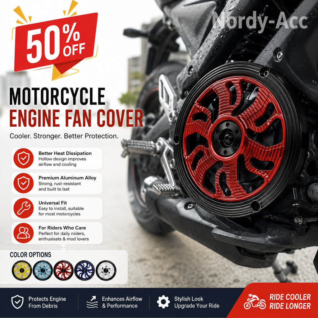 MOTORCYCLE ROTATING QUẠT BÌA Hợp kim nhôm Rỗng Tản nhiệt Sửa đổi Vỏ bảo vệ