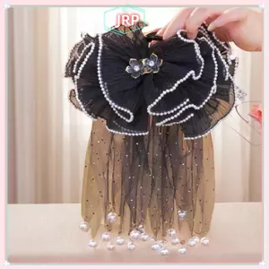 JRP Lưới Hoa Vuốt Tóc Giả Ngọc Trai sels Kẹp Tóc Cao Cấp Đa Năng Đuôi Ngựa Kẹp Tóc Cho Nữ Phụ Kiện Tóc JRP