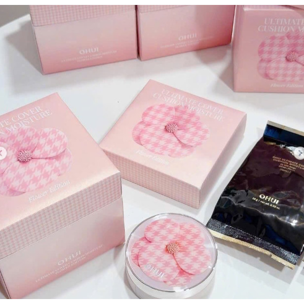 SET CUSHION OHUI HOA TẶNG KÈM 2 LÕI TONE 01 DATE 2029