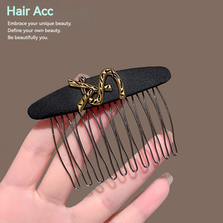 Nhật Bản Nhật Bản Hàn Quốc Phong Cách Mới Retro Kim Loại Chữ Lược Tóc Nữ Đen Gãy Tóc Tidy-up Dụng Cụ Tiện Dụng Cảm Giác Cao Cấp Chèn Lược Kẹp Tóc Phụ Kiện Tóc