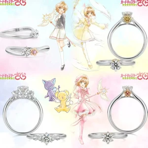 Thẻ Ma Thuật Cô Gái Sakura Series Nhẫn Chủ Đề Hoạt Hình Hai Chiều Hàng Hóa Niche Thiết Kế Cô Gái Trái Tim Kỷ Niệm Trang Sức