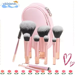 EBINLANDS 10 Cái / bộ Bộ Cọ Trang Điểm, Tay Cầm Pha Lê Dụng Cụ Trang Điểm Túi Bảo Quản Bàn Chải Trang Điểm, Bộ Làm Đẹp Di Động Bàn Chải Blusher Sợi Nhân Tạo