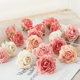 [BÁN] 5 chiếc 7cm Đầu hoa hồng lụa nhân tạo Hoa hồng giả Trang trí đám cưới DIY Cake Topper Phụ kiện thủ công hoa cổ điển Bó hoa cô dâu Đạo cụ chụp ảnh dự tiệc tại nhà