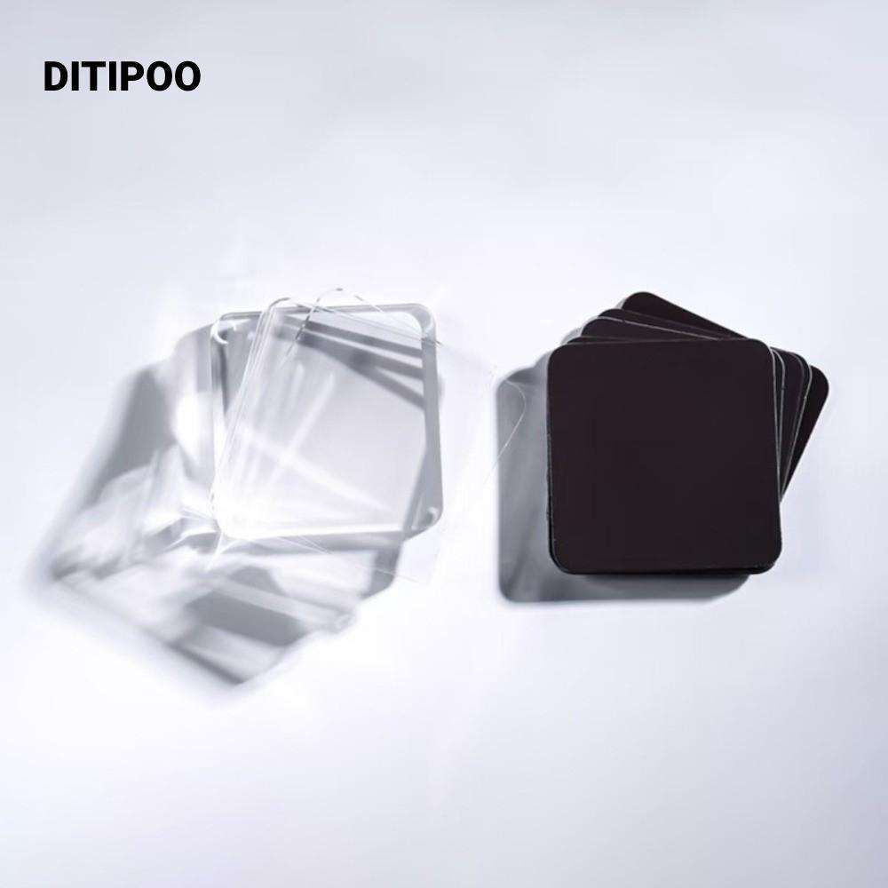 DITIPOO 5 chiếc Nam châm tủ lạnh thủ công, Nam châm tủ lạnh Acrylic trong suốt DIY, Quảng trường sáng tạo Tự dính với tấm từ tính Bộ thủ công DIY Không gian sáng tạo