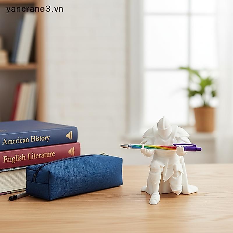 {YAN} Hộp đựng bút để bàn sáng tạo Thời trung cổ Giá đỡ hiệp sĩ bằng nhựa Phong cách tổ chức Quà tặng độc đáo để trang trí nhà cửa văn phòng {ya}