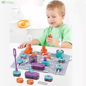Bộ mạch khoa học YOLOGO, Bộ thí nghiệm vật lý khối xây dựng lắp ráp DIY, Thiết kế xếp hình nóng Đồ chơi bảng mạch tương tác Giáo dục trẻ em
