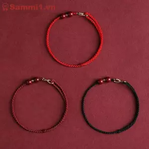 ZK Handmade Bện Vô Cực Biểu Tượng Cặp Đôi Vòng Tay Cinnabar Hạt Dành Cho Nữ VN