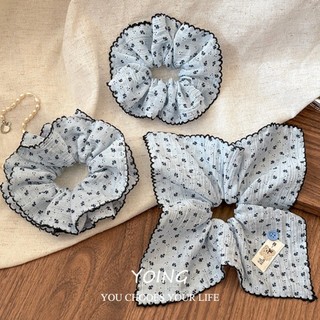 Yoing / Đơn Giản Nhỏ Tươi Hoa Chấm Bi Vuông Khăn Scrunchy Tóc Vòng Phụ Kiện Tóc