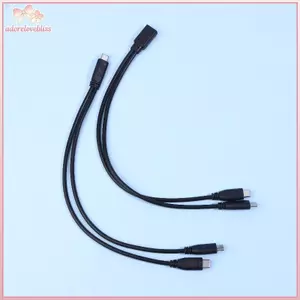 THÊM Bộ chia cáp USB C Loại C Bộ chia cáp 1 đến 2 Bộ chuyển đổi nguồn dây mở rộng 3A 15W Nhiều thiết bị Bộ chuyển đổi cáp sạc BSS