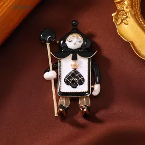 DELMER Lính Thổ Cẩm, Hoạt Hình Cổ Điển Chú Hề Thổ Cẩm, Kẹp Pin Trái Tim Và Spade Dễ Thương Vintage Hiệp Sĩ Corsage Tiệc