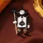 DELMER Lính Thổ Cẩm, Hoạt Hình Cổ Điển Chú Hề Thổ Cẩm, Kẹp Pin Trái Tim Và Spade Dễ Thương Vintage Hiệp Sĩ Corsage Tiệc