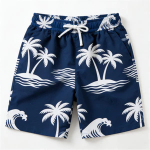 Thực vật nhiệt đới In 3D Unisex Phong cách Hawaii Quần short đi biển thoáng khí thoải mái