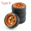 4 65MM A / BType 12mm Hex 1 / 10 RC Rally Lốp xe và bánh xe nhựa cứng 1Rubber Drift Lốp cho tỷ lệ 1 / 10 trên xe đua đường trường Tamiya XV01 XV02 HSP 94123 HPI KYOSHO WLtoys PTG2