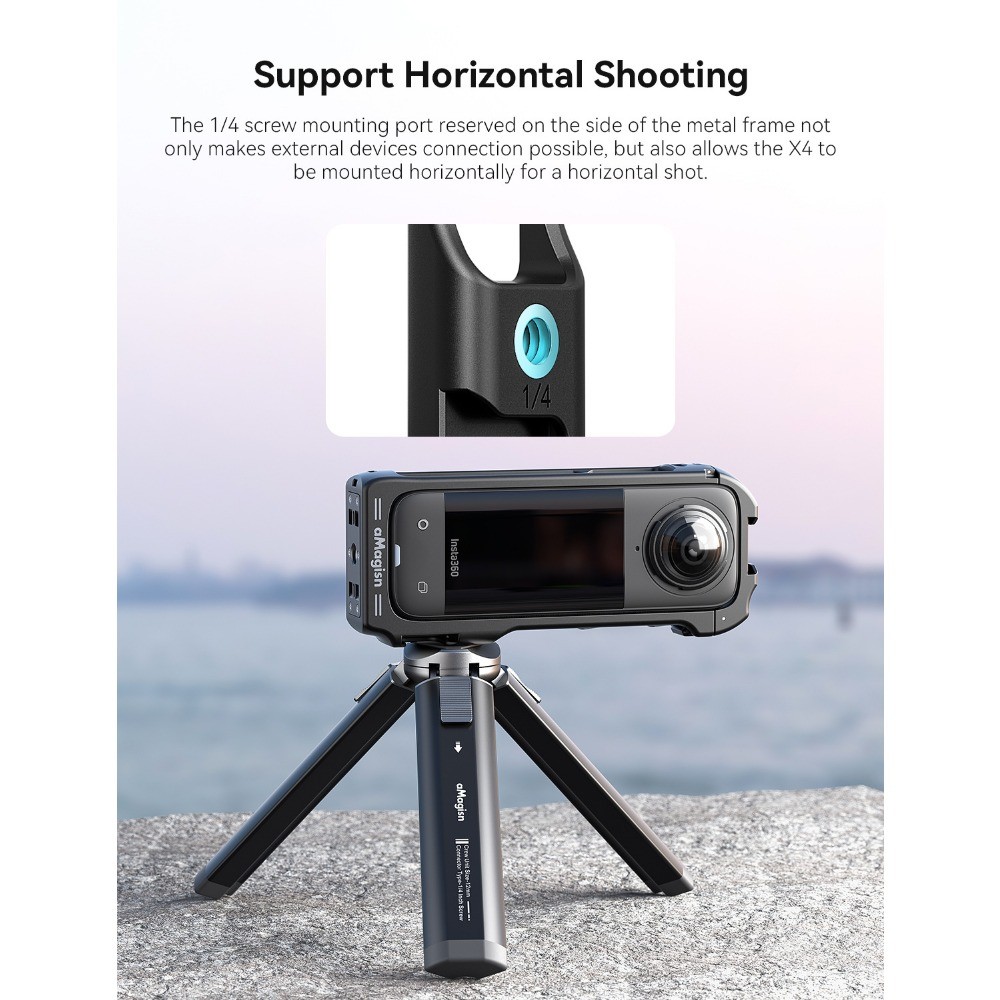 Lồng thỏ nhựa giải phóng nhanh AMagisn cho Insta360 X4, Khung mở rộng cho Insta360 X4, Phụ kiện khung bảo vệ cho Insta360 X4