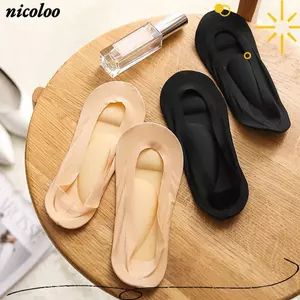 NICOLOO 2 Đôi Tất, Có Miếng Lót Gel Massage Chân Ice Silk Tất, Hỗ Trợ Vòm Thoải Mái Chăm Sóc Sức Khỏe Chỉnh Hình Miếng Lót Vô Hình Tất Nữ