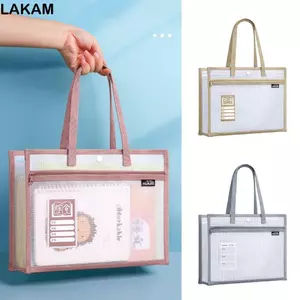Túi hướng dẫn LAKAM, Túi đi học Tote đa chức năng 2 lớp, Hộp đựng tài liệu dung lượng lớn không thấm nước