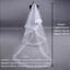 Veil cô dâu FUJIOU, Veil cưới trắng 1,5 / 3 / 5m, Veil mặt một lớp thêu dễ thương Viền vải tuyn Phụ kiện kết hôn
