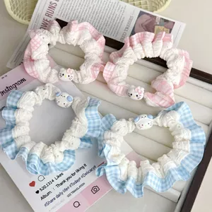 Lãng Mạn Ren KT Mèo Dây Buộc Tóc Cô Gái Ngọt Ngào Tóc Đuôi Ngựa Scrunchy Giá Trị Cao Dễ Thương Đơn Giản Dây Buộc Tóc