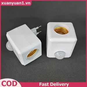 XUAN AC110-240V Đèn LED treo tường Cảm biến hồng ngoại con người Giá đỡ đèn Độ trễ thông minh E27 Cổng vít Cảm biến Đầu đèn Bộ chuyển đổi VN