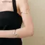 Vòng tay mở hình sóng VFZ dành cho nữ Trang sức thanh lịch đơn giản tối giản cho ngày lễ tình nhân OTE