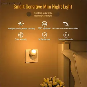 AA 360° Đèn Ngủ LED Cảm Biến Ánh Sáng Mềm Mại Cho Bé Ăn Bảo Vệ Mắt Tiết Kiệm Năng Lượng Đèn Học Đọc Sách Hành Lang VN