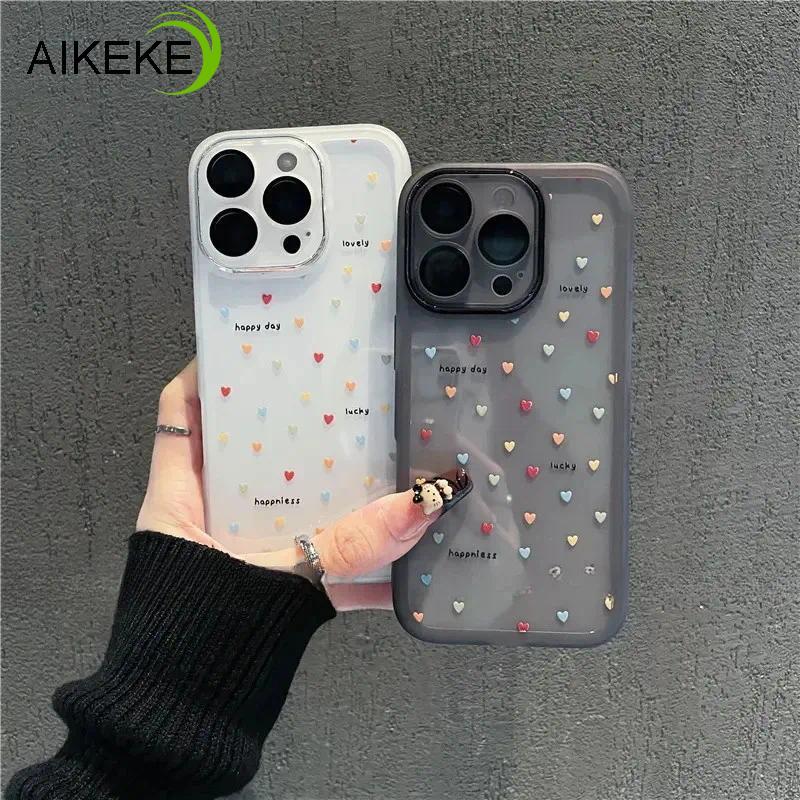 Ốp Điện Thoại Ins Phong Cách Đơn Giản Có Ống Kính Kính Cho Xiaomi 15T 14T 13T Pro 14 Civi 13 Pro 12T 12 12X 12S 12 Lite 11T Pro 11i 2022 Civi 4 Pro 2 Vỏ Hoạt Hình Tình Yêu Vỏ Trong Suốt