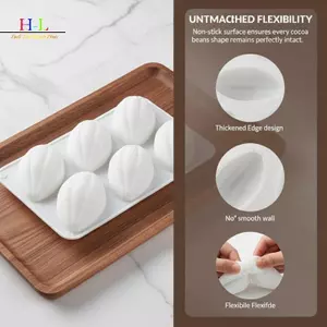 Khuôn Mousse Silicon Linh Hoạt HL Với 6 Khoang Ca Cao Cho DIY Nướng Bánh Pudding Bánh Ngọt Pháp Làm Món Tráng Miệng Tại Nhà LMWU