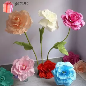 GAVESTO Mô Phỏng Hoa Hồng, Hoa Nhân Tạo Hoa Hồng Xốp PE Khổng Lồ, Lụa 30cm Hoa Mẫu Đơn Nhánh Hoa Hồng Cưới Phông Nền