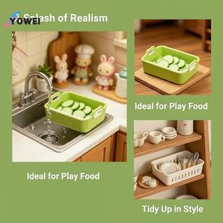 YOWEI Tỉ Lệ 1: 12 Bồn Rửa Thu Nhỏ Giỏ Thoát Nước Nhà Búp Bê Tổ Chức Có Khay Có Thể Tháo Rời Cho Nhà Bếp Mini Thủ Công Trang Trí Bộ Sưu Tập VN