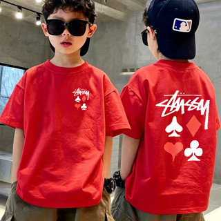 Áo Thun Trẻ Em Bé Trai Gái In  Bài Tứ Loại, Áo Bông Ngắn Tay Hè Phong Cách Street Size 3-12 Tuổi COD