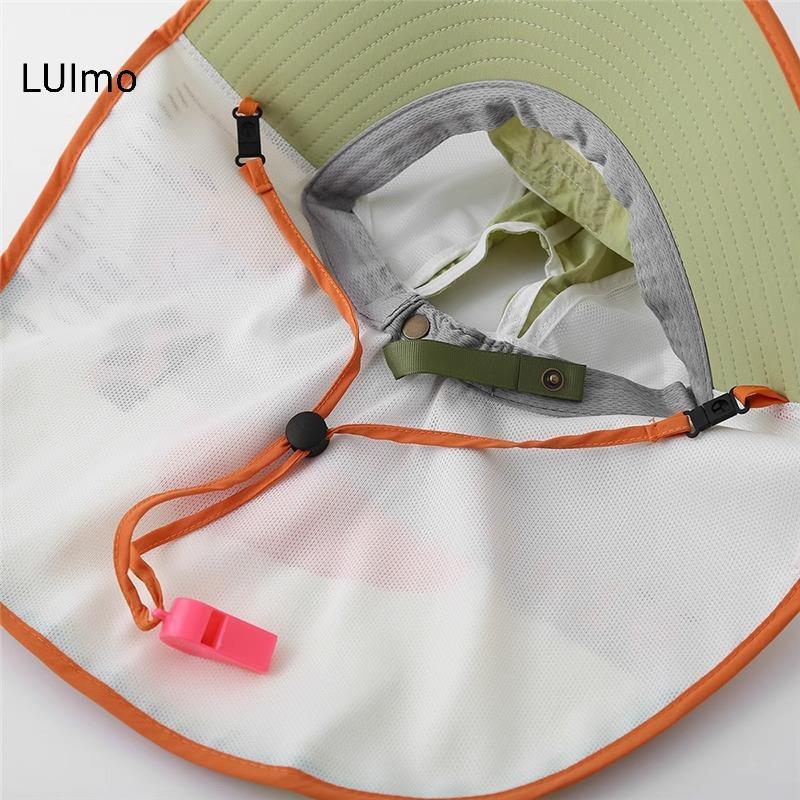 LUImo Kids Mũ ngư dân có dây chống gió và tấm chắn nắng hoàn hảo cho bãi biển ngoài trời SBS