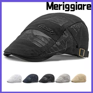 Mũ nồi lưới MERIGGIARE, Mũ che nắng thoáng khí cổ điển, In chữ Cotton Mũ phẳng thông thường Chống nắng ngoài trời