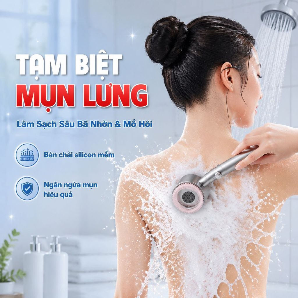 🔥 Hệ thống lọc nước 5 tốc độ - Vòi sen chăm sóc da áp lực cao | Vòi sen cầm tay lọc nước - Vòi sen cao cấp | Vòi sen