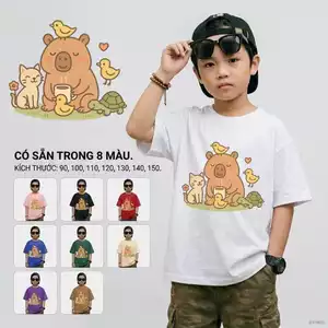 Áo thun bé trai 10-40kg mùa hè, mềm mịn, thấm hút mồ hôi, phong cách Hàn Quốc