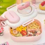 Hộp Đựng Cơm 3 Ngăn HomeMate Kèm Muỗng Nĩa, Hộp Cơm Văn Phòng Nắp Đậy Kín Màu Pastel Dễ Thương