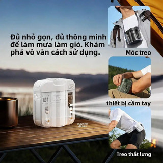 Quạt Treo Cổ Quạt Làm Mát Quạt Đeo Cổ Quạt Mini Làm Lạnh Bằng ICE 100 Cấp Độ Dùng Ngoài Trời
