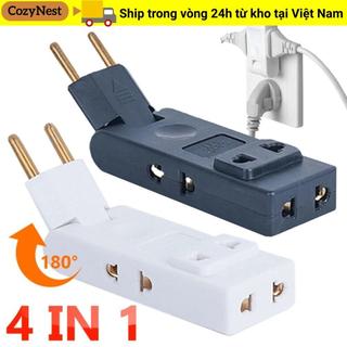 Ổ cắm điện COZYNEST EU, ổ cắm tường bộ chuyển đổi phích cắm xoay 180 độ, an toàn chất lượng cao