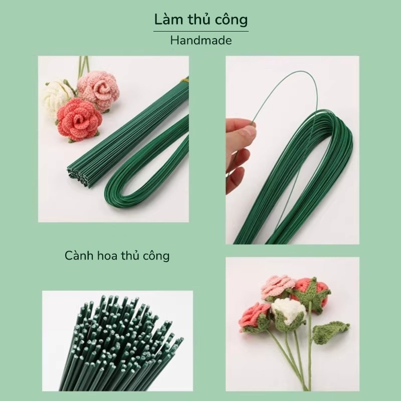 Cành Kẽm Làm Hoa Giả DIY Cao Cấp – Kẽm Bọc Nhựa Dẻo Dễ Uốn Làm Hoa Len Hoa Giấy Handmade