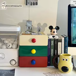 Cheenm 1PC Dung Tích Lớn Văn Phòng Phẩm Mỹ Phẩm Sundry Organizer Dopamine Để Bàn Ngăn Kéo Hộp Bảo Quản Nhiều Lớp Staable Hộp VN