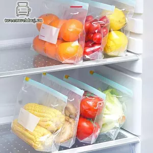 Nhíphuj Silicone Túi Bảo Quản Thực Phẩm Rò Rỉ Có Thể Tái Sử Dụng Đứng Lên Zip Đóng Túi Cốc Túi Tươi Túi Bảo Quản Thực Phẩm Tủ Lạnh Tươi Quấn VN