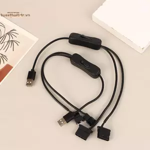 TRTR 1Pc 1 Đến 2 4 Pin Cáp USB 12V Đến 5V Vỏ Máy Tính Quạt Nguồn Điện Quạt Chuyển Đổi Nguồn Cáp Có Bật Tắt Công Tắc VN